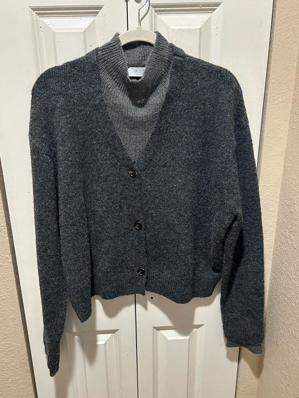 ASTR The Label Wool Blend Faux Layered Cardigan , Small